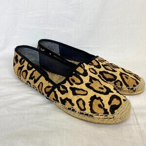 Sam Edelman Espadrille Calf Hair Flats 9 M Womens Animal Print Brown Black LYNN